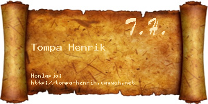 Tompa Henrik névjegykártya